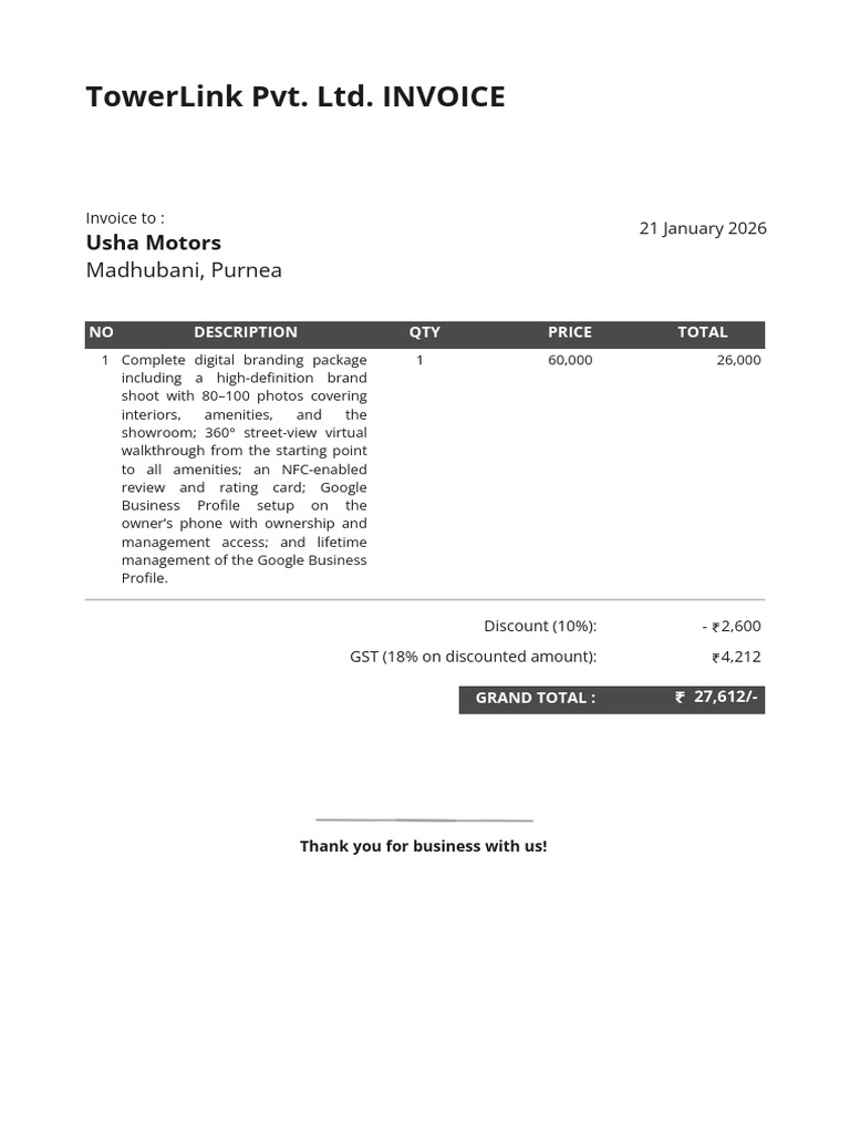 Digital Branding Package for Usha Motors | PDF