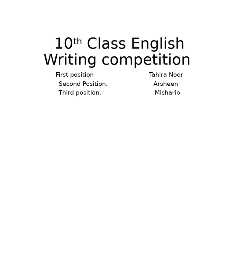 10 Class English Writing Competition | PDF
