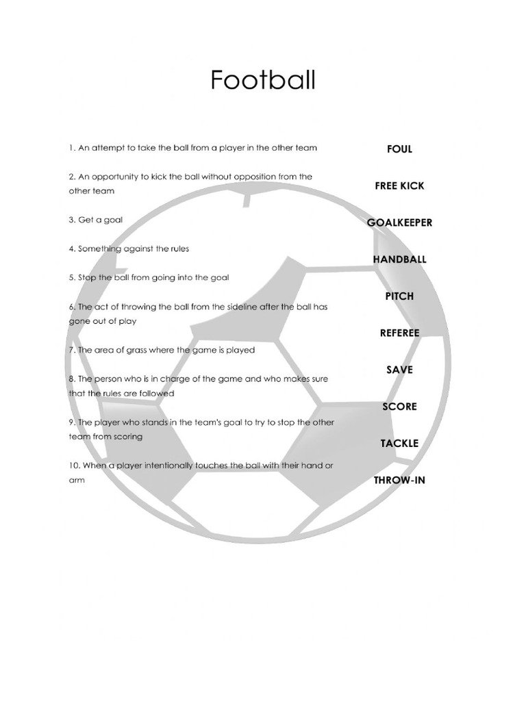 Football Vocabulary | PDF