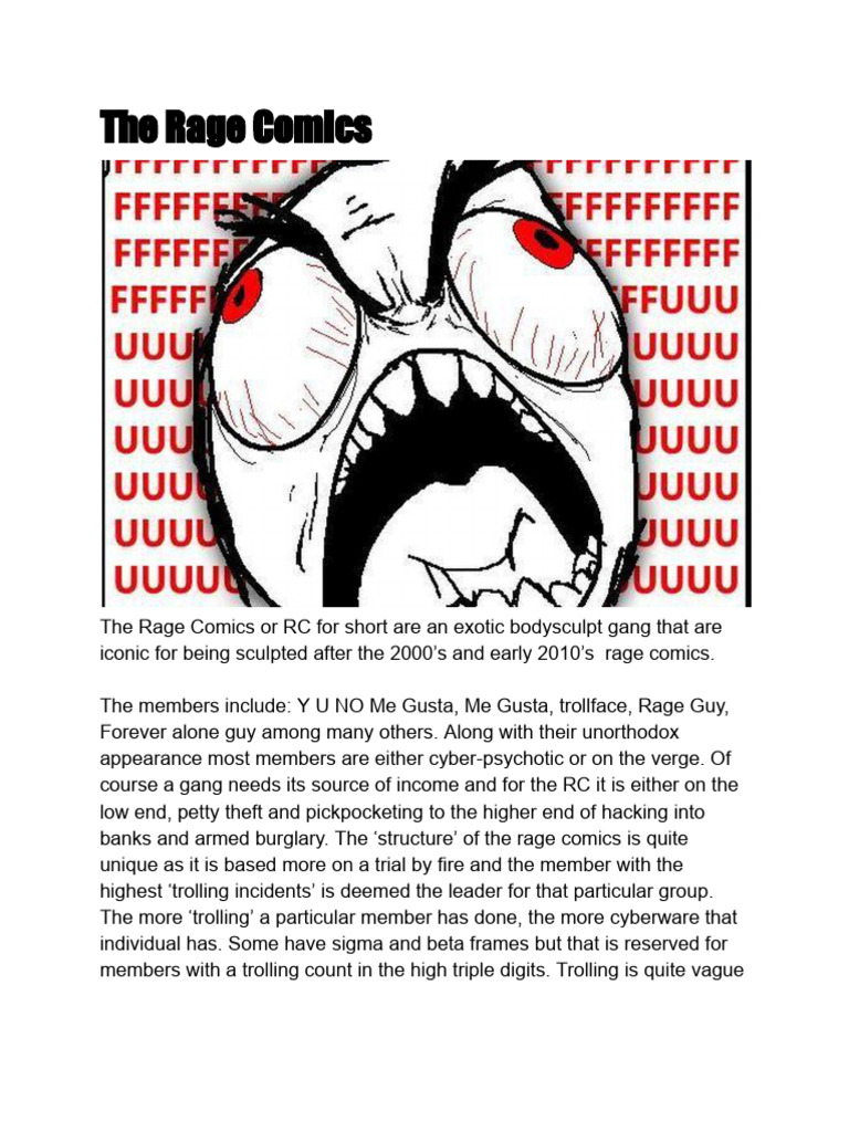 Rage Comics Gang: Trolling Culture Explained | PDF
