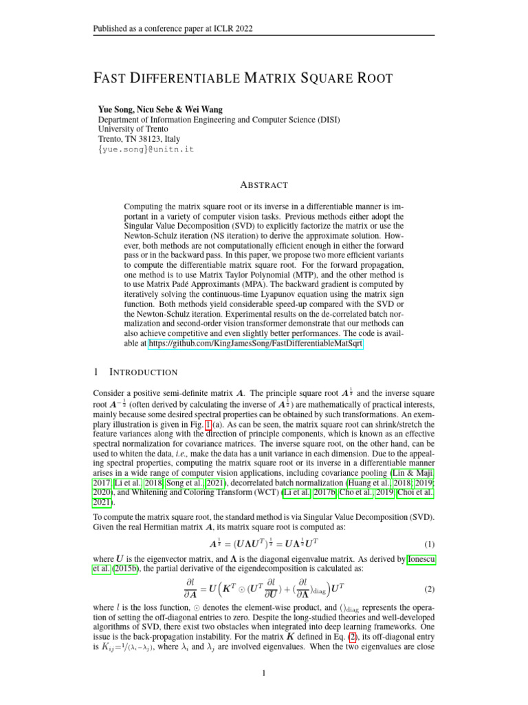 F D M S R: AST Ifferentiable Atrix Quare OOT | PDF | Eigenvalues And ...