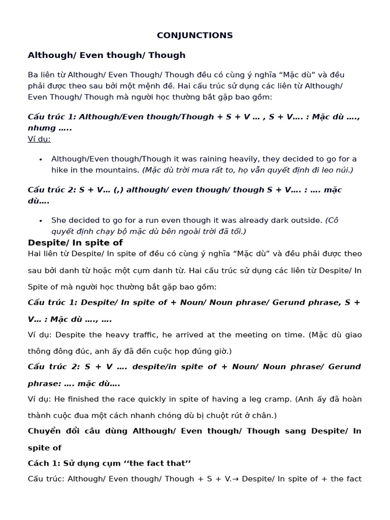 Mastering Conjunctions: Although & Despite | PDF | Chess Theory | Chess