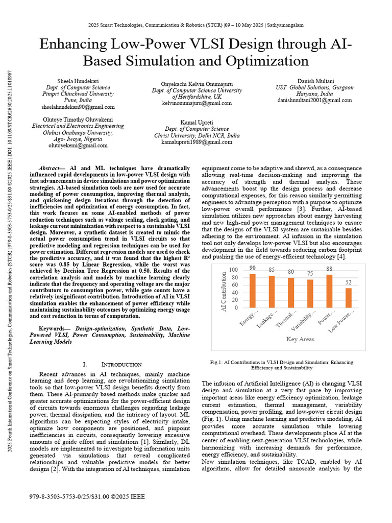 AI-Driven Low-Power VLSI Optimization | PDF | Regression Analysis ...