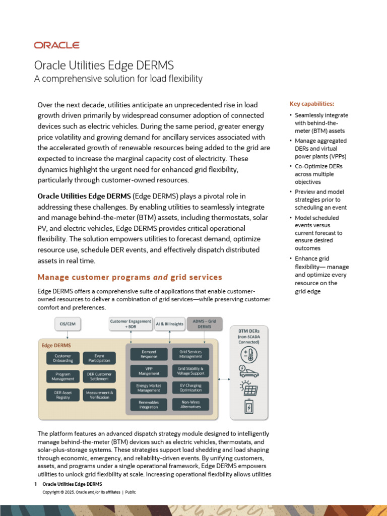 Oracle Utilities Edge DERMS Overview | PDF | Electrical Grid | Economies