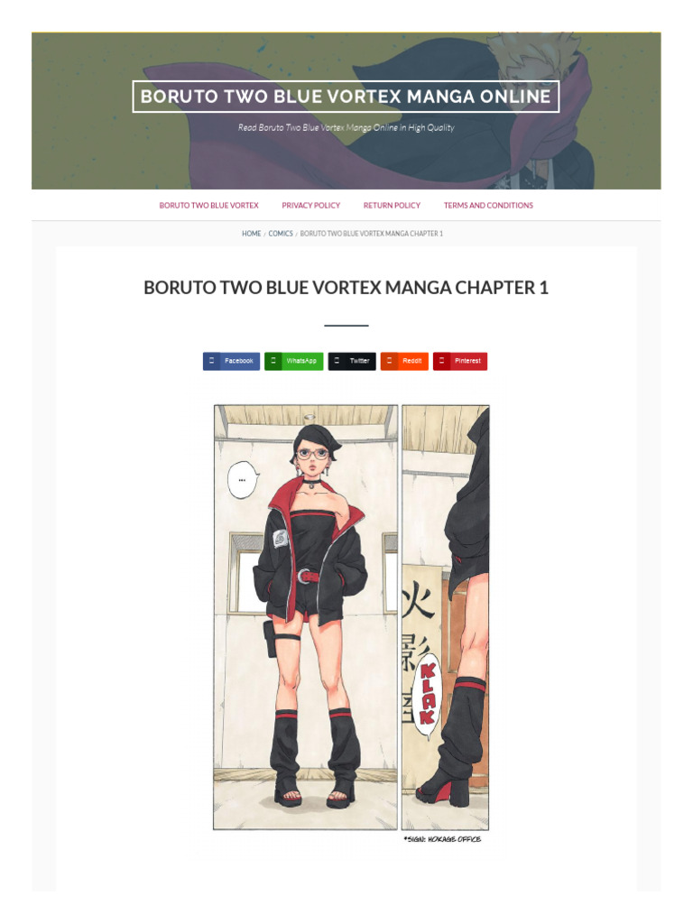 Boruto Two Blue Vortex Chapter 1 Online | PDF