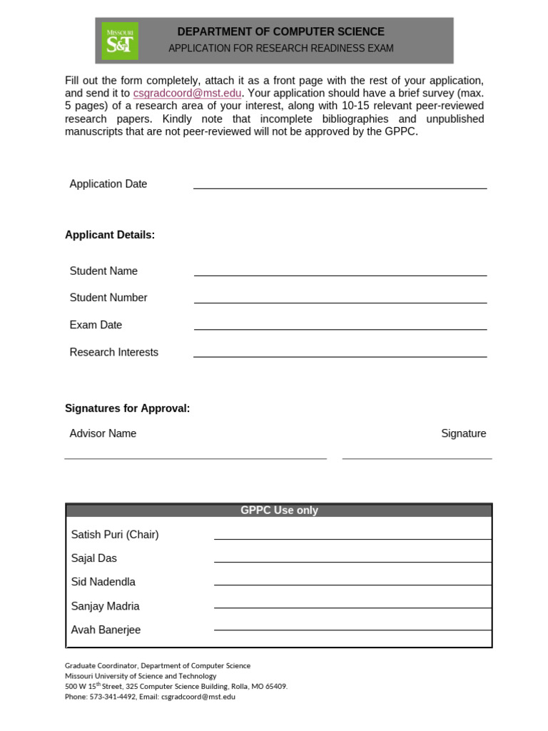 Computer Science Research Exam Application | PDF