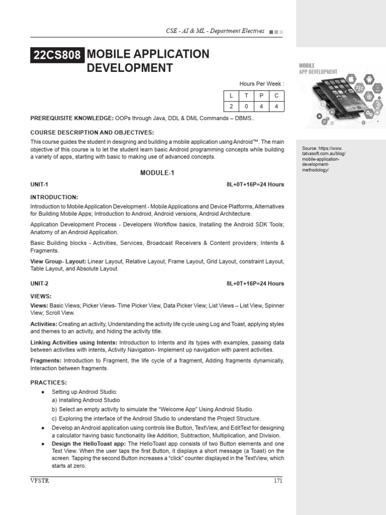 Mobile App Development Course Overview | PDF | Mobile App | Android ...