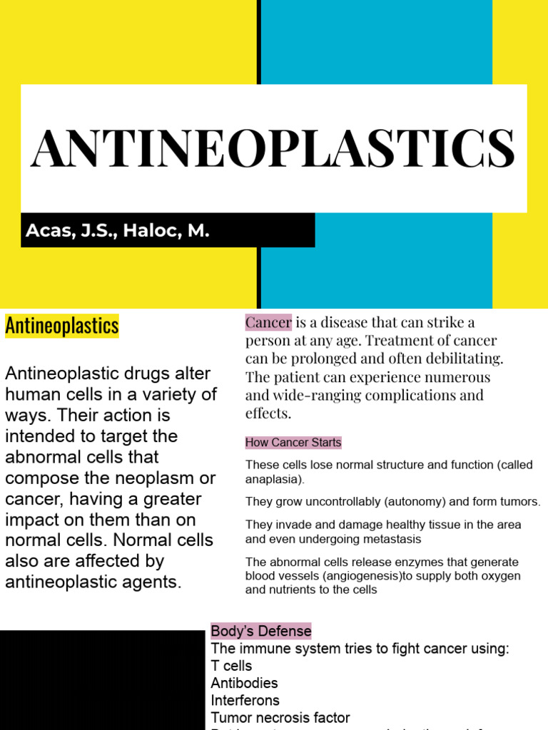 Antineoplastic Drugs Overview and Effects | PDF | Immune System ...