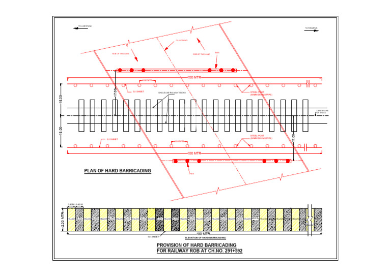 Hard Barricading Plan for Railway ROB | PDF