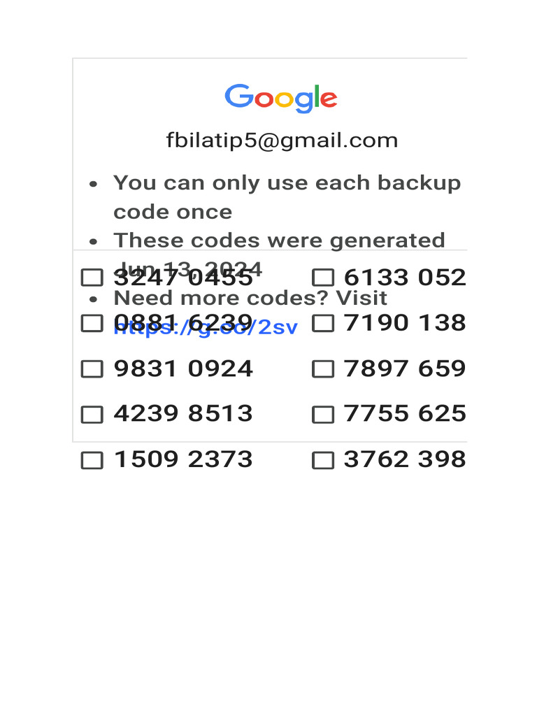 One-Time Backup Codes for 2SV | PDF