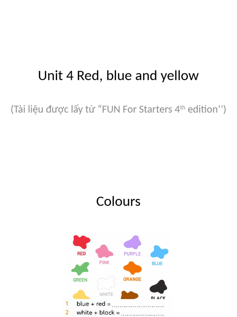 Learning Colors in English | PDF