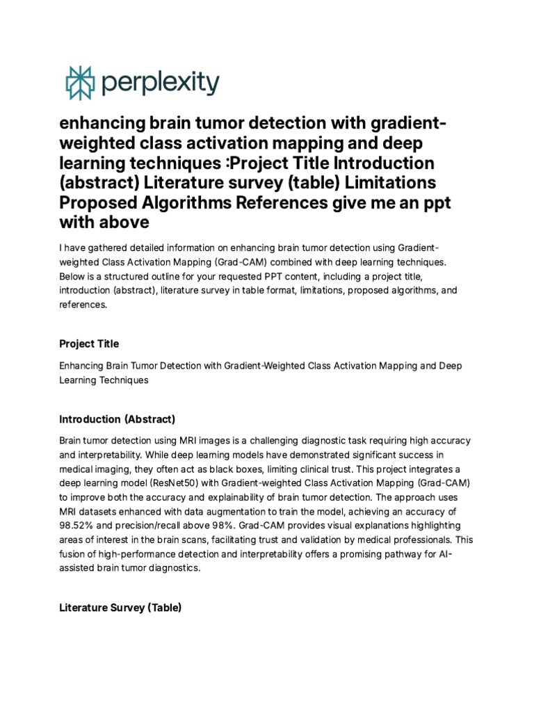 Brain Tumor Detection with Grad-CAM AI | PDF | Deep Learning ...
