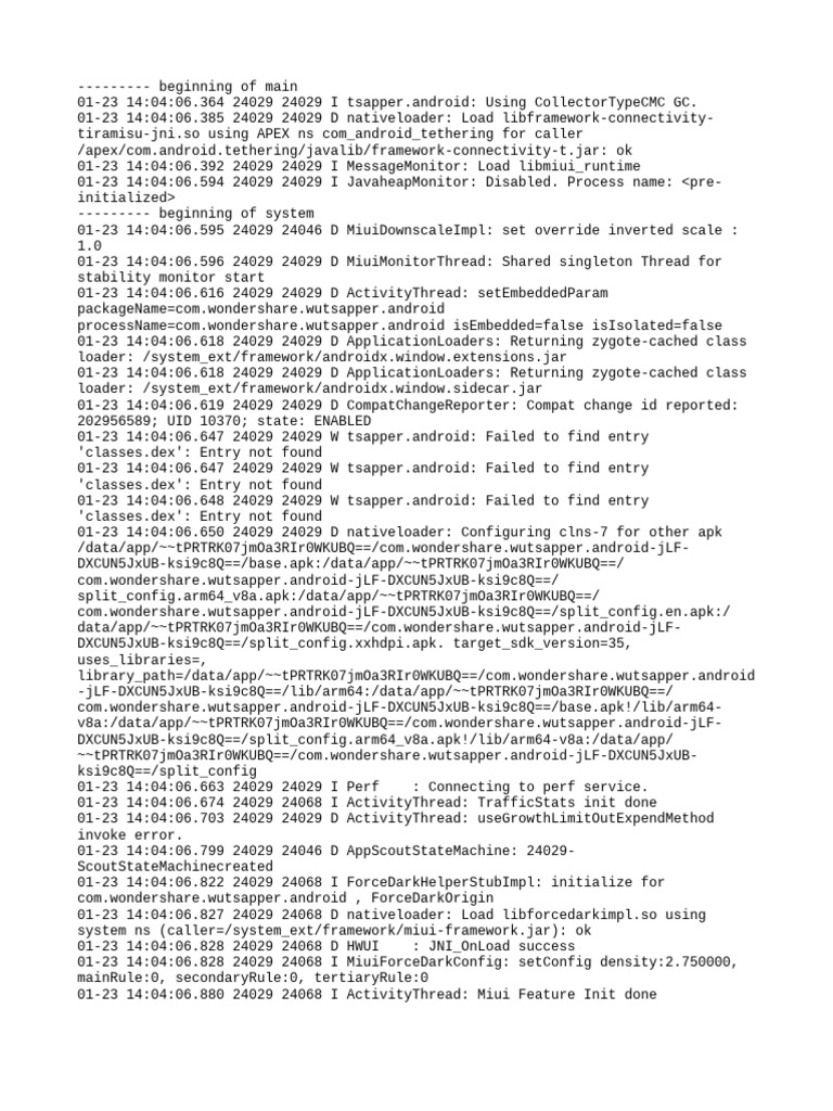 Android App Initialization Logs | PDF | Computing | Software