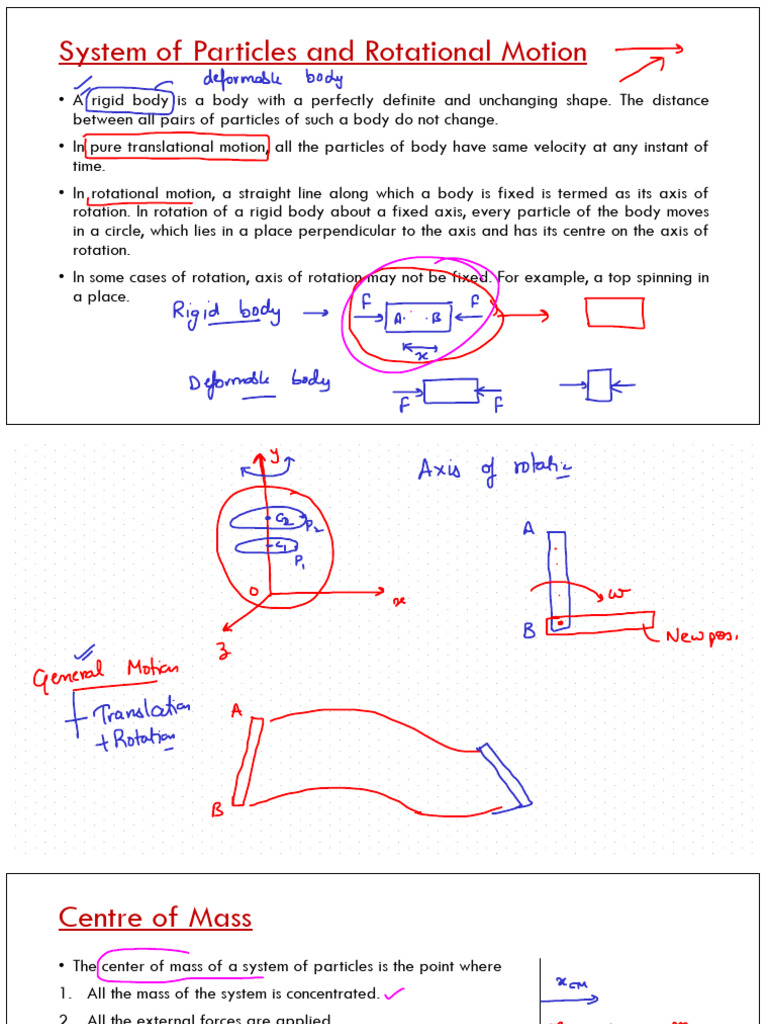 Particles and Rotational Motion Concepts | PDF | Torque | Rotation ...