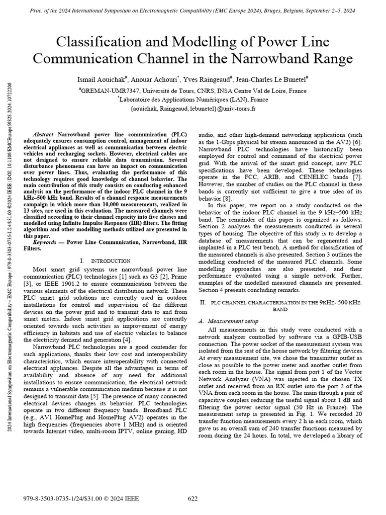 Power Line Communication Channel Analysis | PDF | Electromagnetic ...