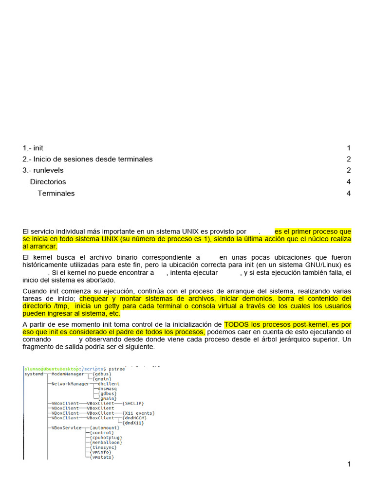Funcionamiento de init y runlevels en Linux | PDF | Kernel (sistema ...