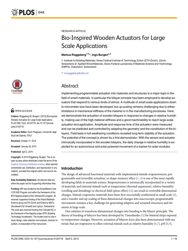 5 - Bio-Inspired Wooden Actuators For Large - ETH | PDF | Humidity | Wood