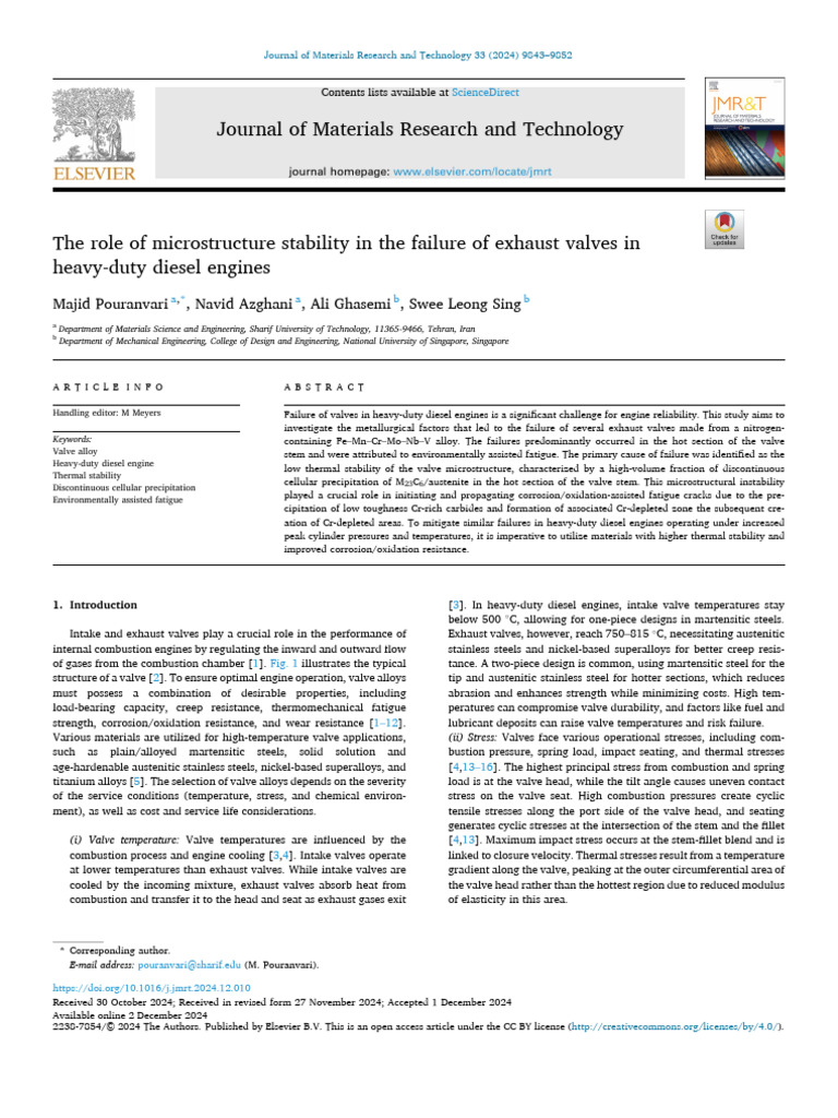 Microstructure Stability in Diesel Valve Failure | PDF | Fracture | Steel