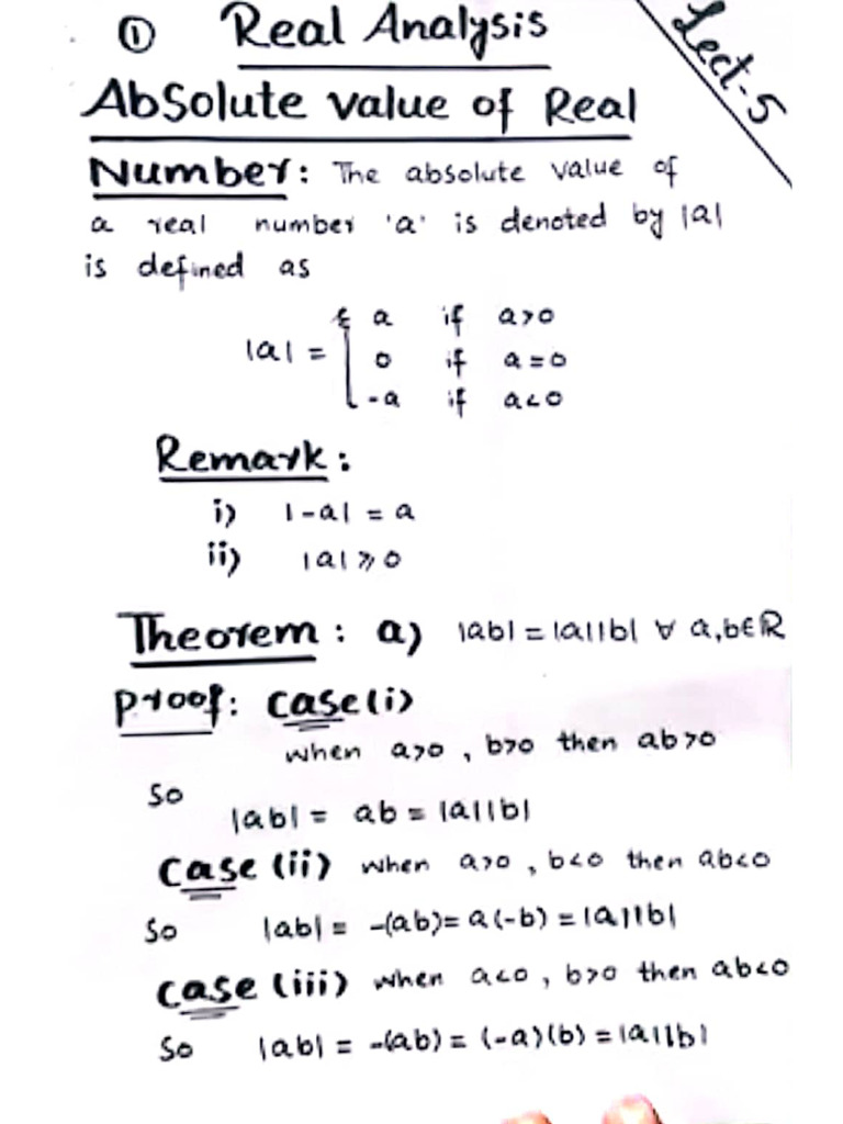 Absolute Value of Real Numbers | PDF