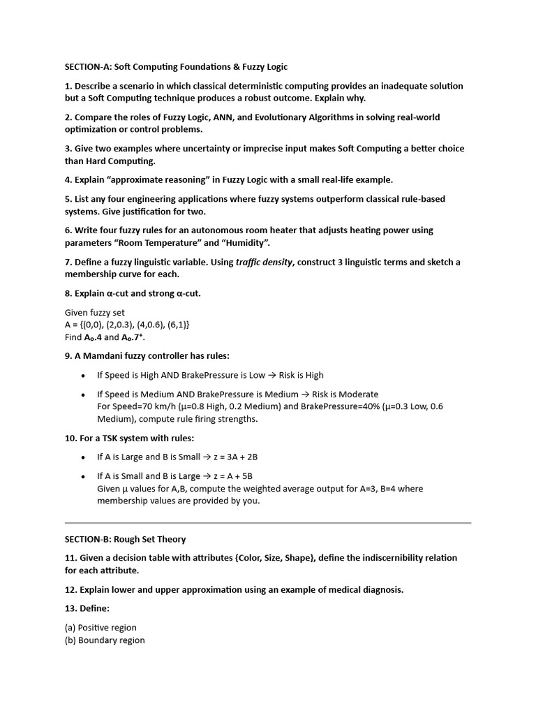 Soft Computing Techniques and Applications | PDF | Fuzzy Logic ...