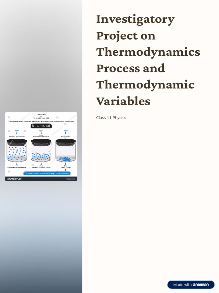 Thermodynamics Overview for Class 11 | PDF | Thermodynamic Equilibrium ...