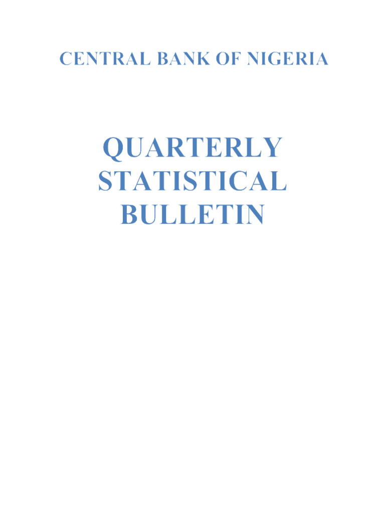 CBN Quarterly Statistical Bulletin Q3 2024 | PDF | Gross Domestic ...