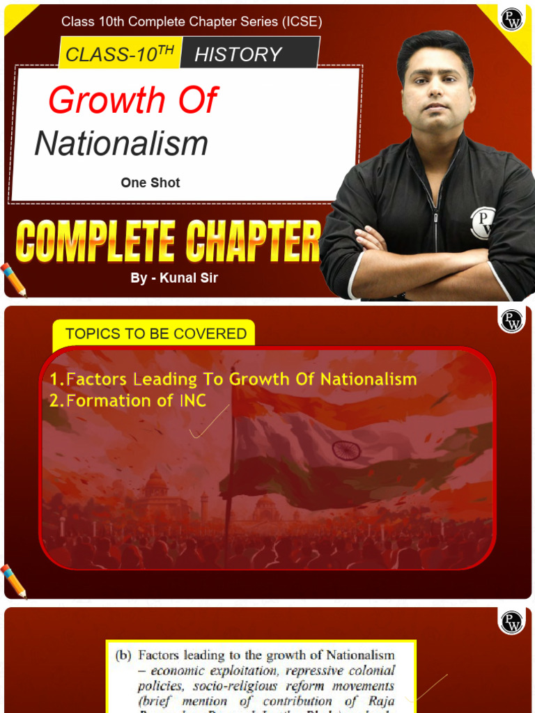 Growth of Nationalism in India: Class 10 | PDF | Indian National Congress