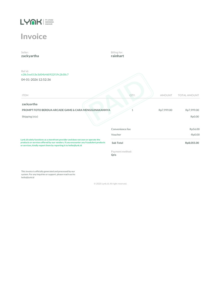 Invoice for Arcade Game Purchase | PDF