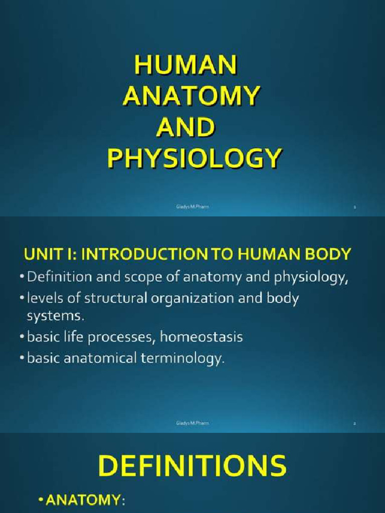Introduction To Human Body Lesson 1 | PDF