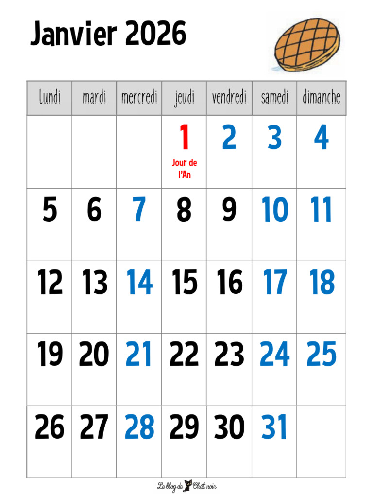 Calendrier Janvier R x20 | PDF
