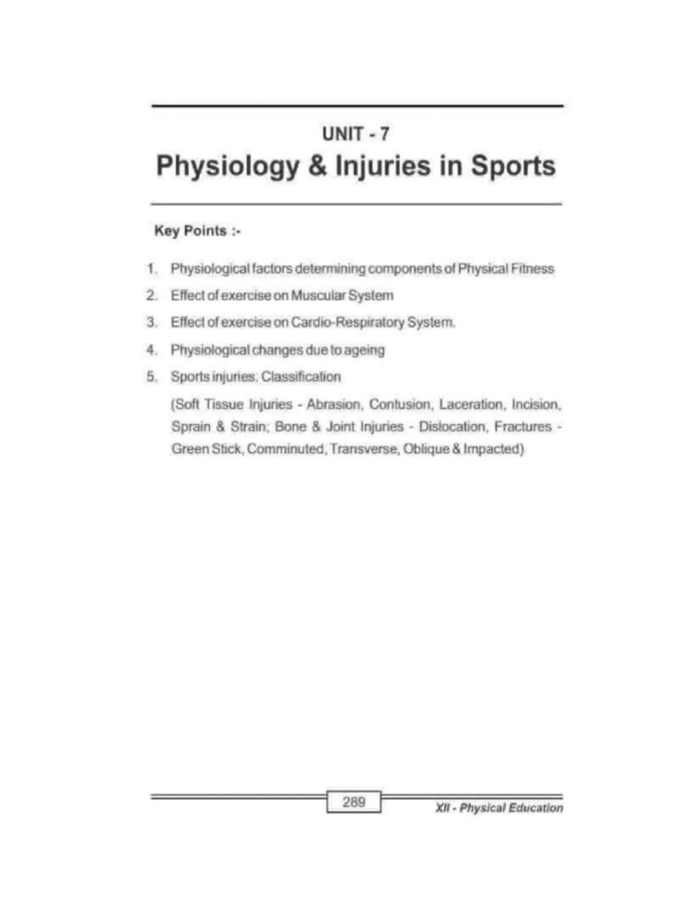 Sports Physiology and Injury Overview | PDF | Skeletal Muscle ...