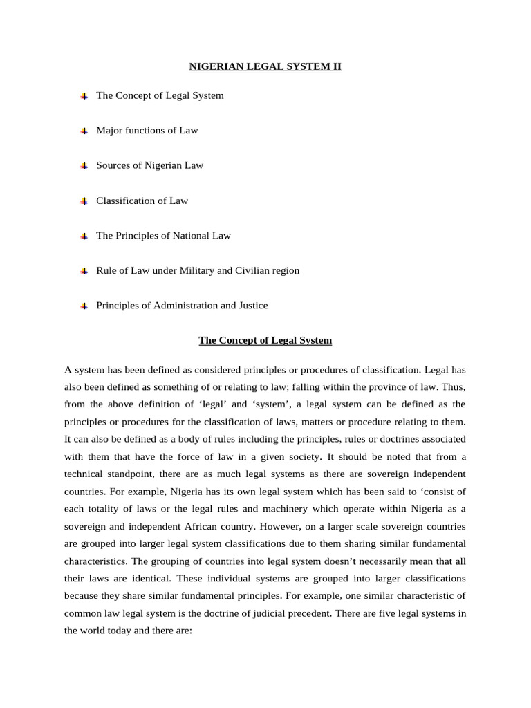 Overview of the Nigerian Legal System | PDF | Civil Law (Legal System ...