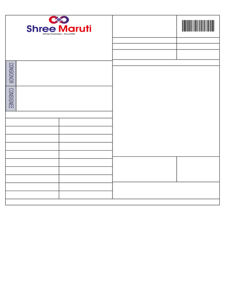 Courier Consignment Note - Gujarat | PDF | Bill Of Lading | Cargo