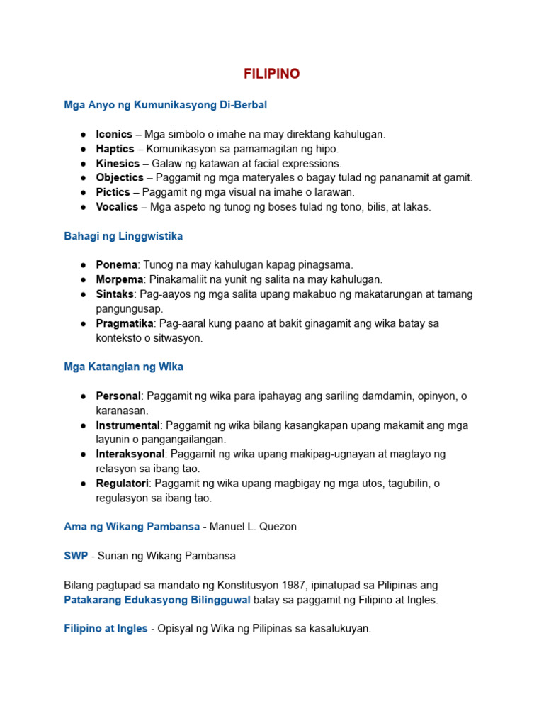 Let Notes Filipino | PDF
