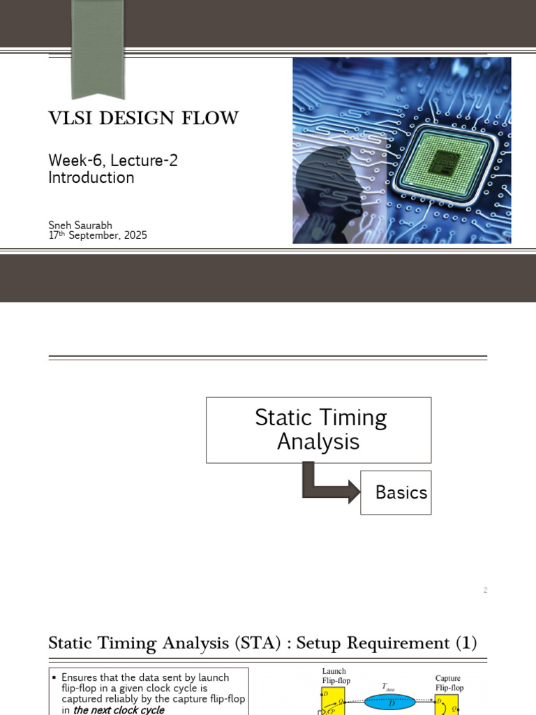 VLSI Design Flow: Static Timing Analysis | PDF | Digital Electronics ...