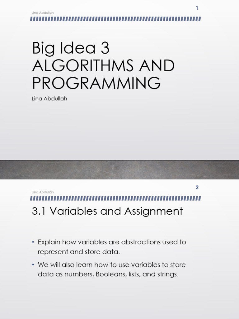 Understanding Variables and Algorithms | PDF | Boolean Data Type ...