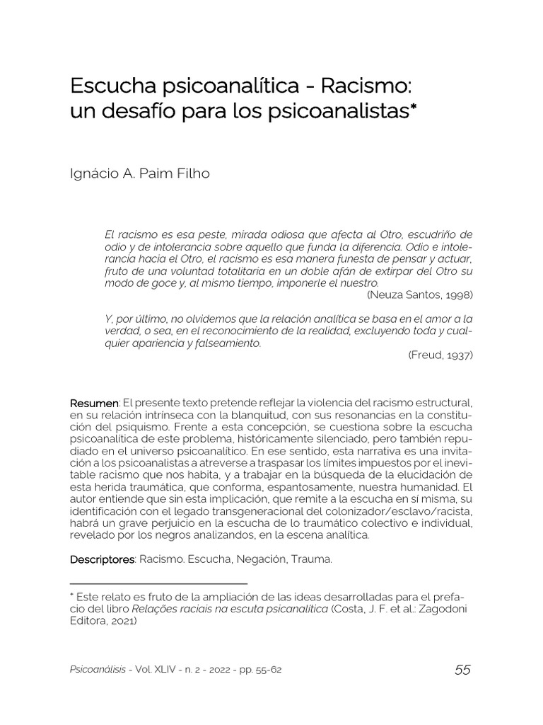6 - Paim | PDF | Psicoanálisis | Racismo