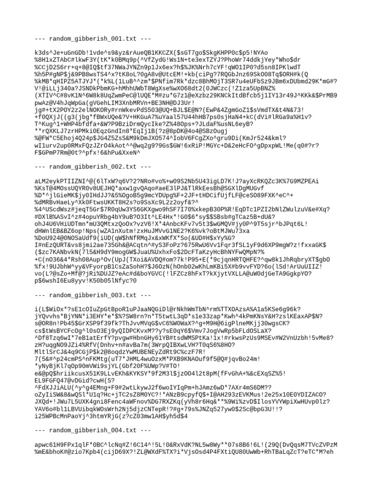 Random Gibberish Text Files Collection | PDF