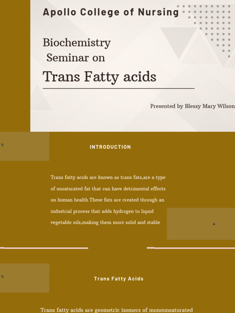 Understanding Trans Fatty Acids and Health | PDF | Trans Fat | Fat