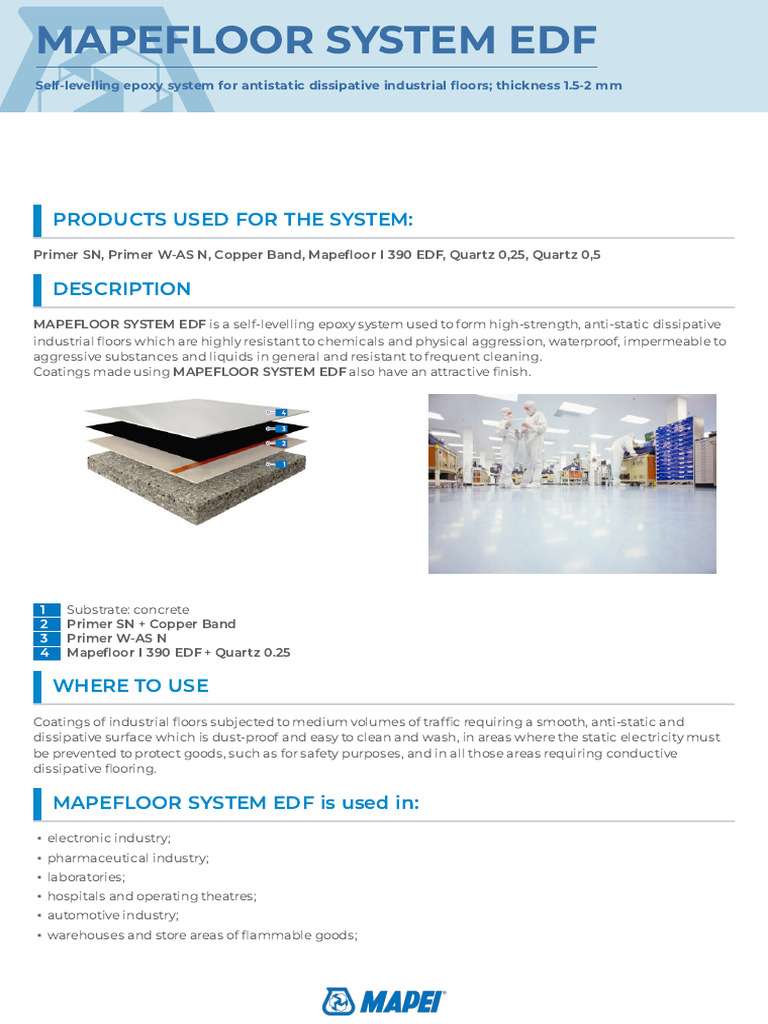Antistatic Epoxy Flooring System Guide | PDF | Coating | Acid