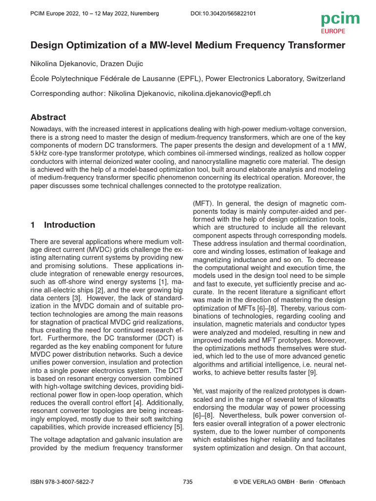 MW-Level Medium Frequency Transformer Design | PDF | Transformer ...