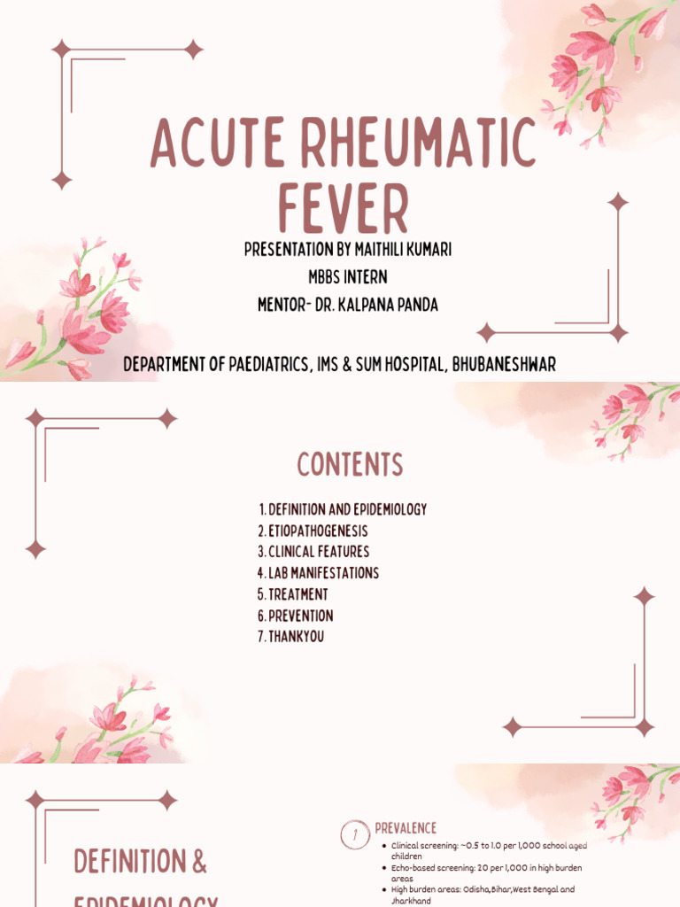 Acute Rheumatic Fever Overview and Management | PDF | Diseases And ...