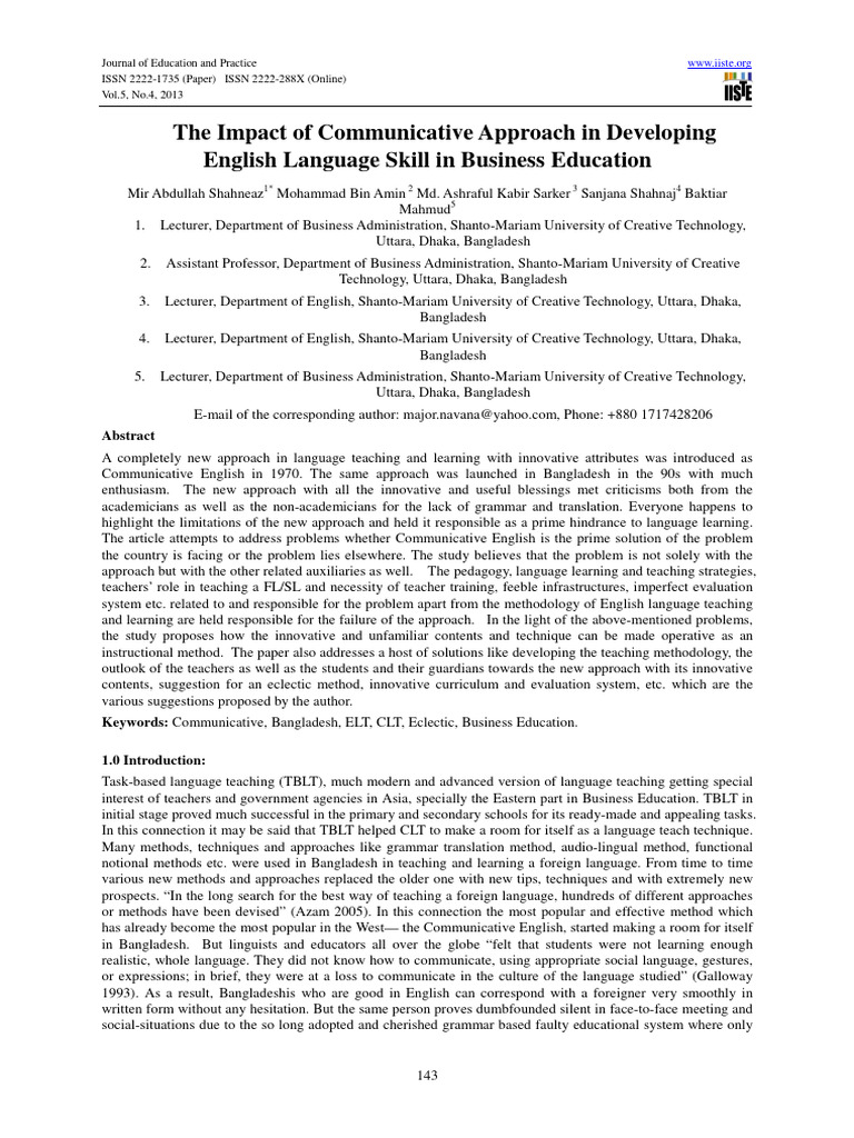 Communicative Approach in Business English | PDF | Teachers | Language ...
