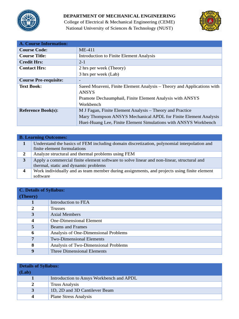 Introduction to Finite Element Analysis Course | PDF | Finite Element ...