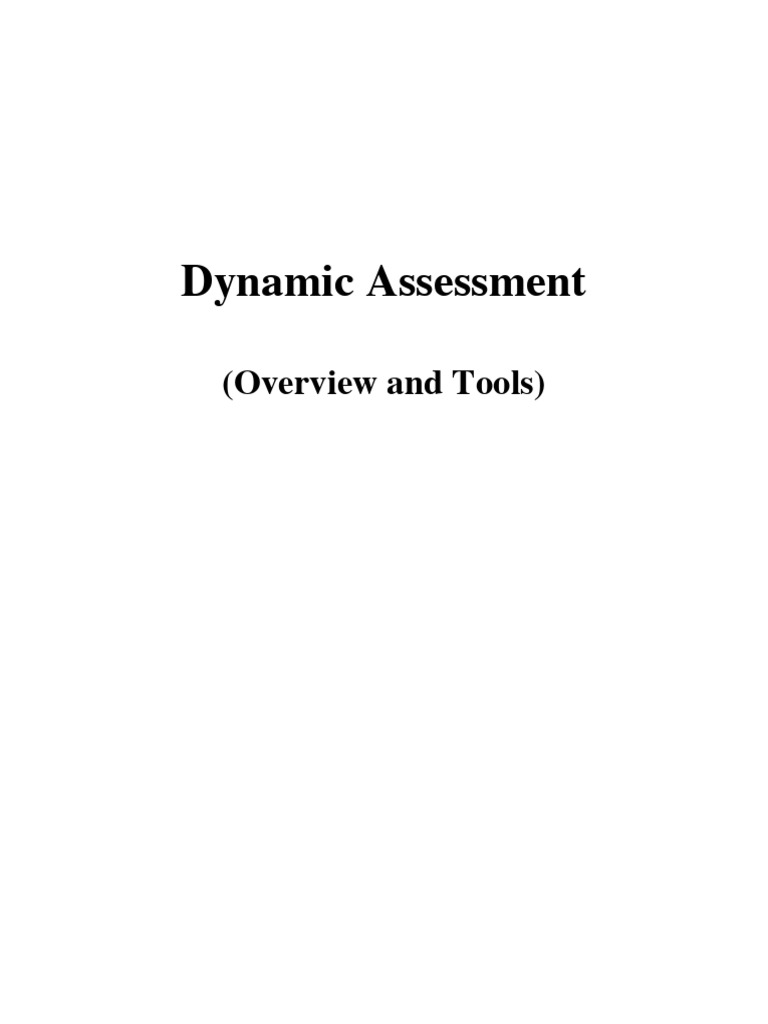 Dynamic Assessment Overview and Tools | PDF | Learning | Learning ...
