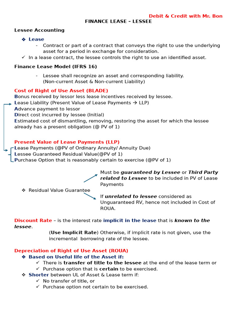 Understanding Finance Lease Accounting | PDF | Lease | Present Value