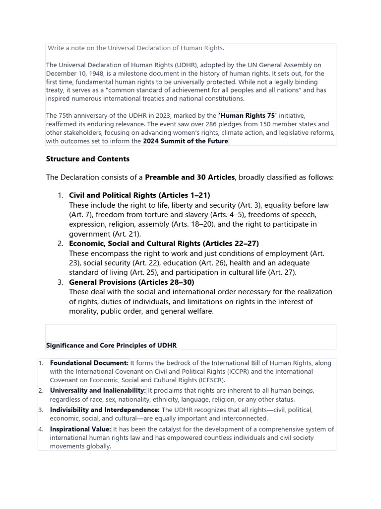 Overview of the Universal Declaration of Human Rights | PDF | Human ...