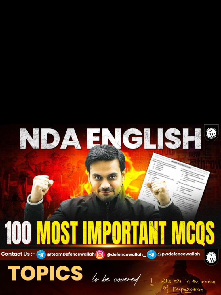 English 100 Most Imp Mcqs | PDF