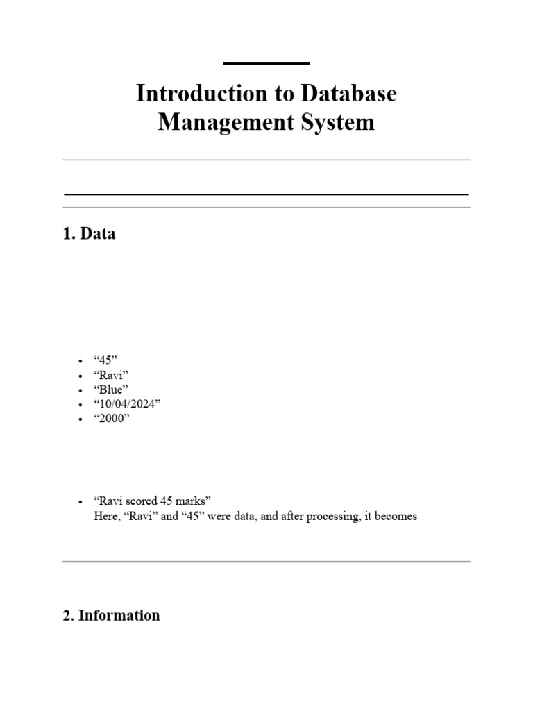 Introduction to Database Management | PDF | Databases | Relational Database