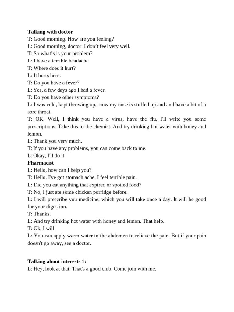 Doctor and Patient Conversations | PDF